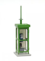Telephone booth type "MATÁV" TF1, green